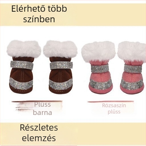 Kutyák téli bakancsai textilből, csúszásmentes, univerzális illeszkedés, nem importált