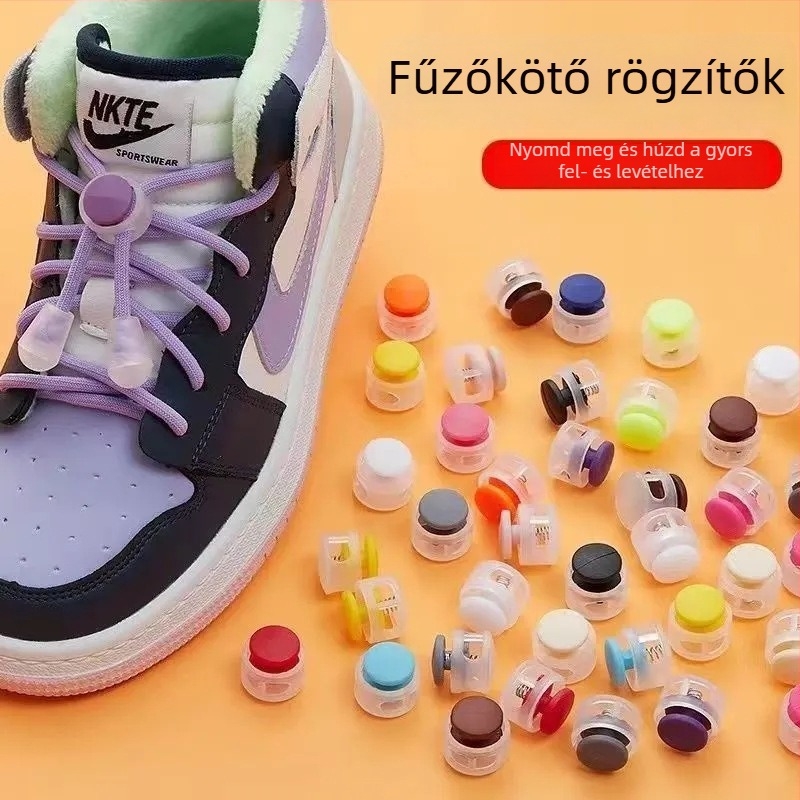 Gyerekeknek készült cipőfűző klipek – rugalmas rögzítő sportcipőkhöz