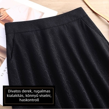 Chen Biao A-vonalú midi pliszírozott szoknya, magas derekú, pamutkeverék anyag, téli 2022 kollekció