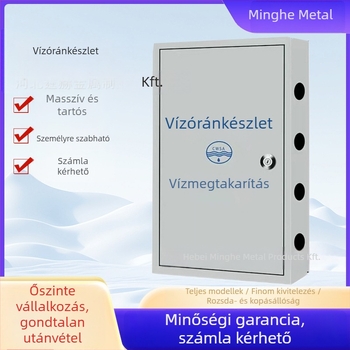 304 rozsdamentes acél vízmérő doboz, vastagított megerősített fedél, felületre szerelhető vagy rejtett, vízszintes vagy függőleges, külső otthoni használatra