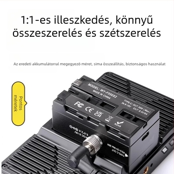 D-TAP–ről NP-F970/550/750 kettős oldalú dummy akkumulátor adapter monitorhoz – alumíniumötvözet