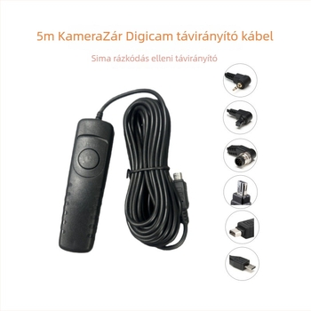 Kamera zár távirányító kábel – Modellek RS-60E3, 80N3, MC-DC2, MC-30, RM-VPR1, RM-UC1; Anyag: gumi; Maximális teher: több mint 10 kg; Tömeg: 50 g