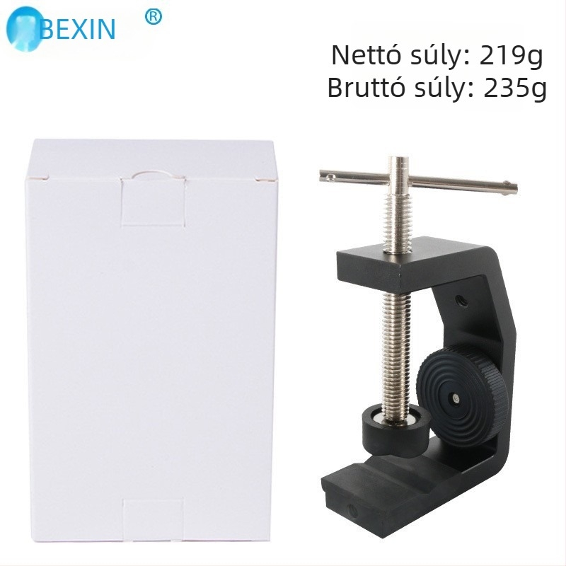 Asztali C‑keret rögzítő alumínium ötvözetből, mobiltelefon és DSLR kamera számára, teherbírás 6–10 kg