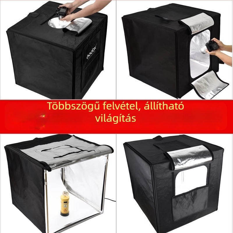 Shenniu LSD kompakt fotóstúdió fénydoboz LED-es lágy fénnyel, árnyékmentes kitöltő fény, mini fotóbox