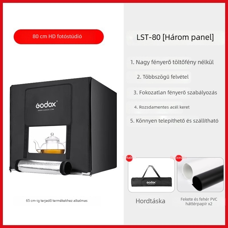 Shenniu LSD kompakt fotóstúdió fénydoboz LED-es lágy fénnyel, árnyékmentes kitöltő fény, mini fotóbox