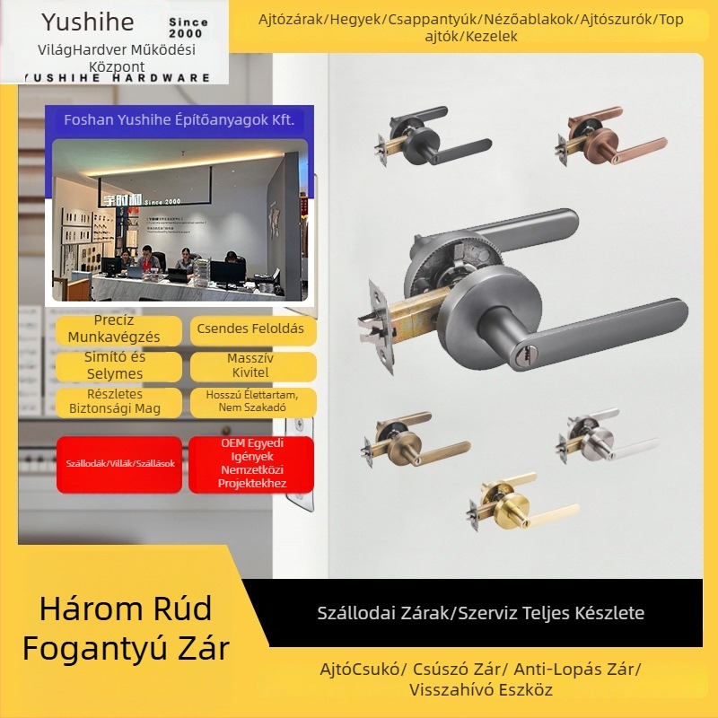 Fogantyúzár, cinkötvözet anyagból, modell G003-405, világos luxus stílus, udvar ajtókhoz.