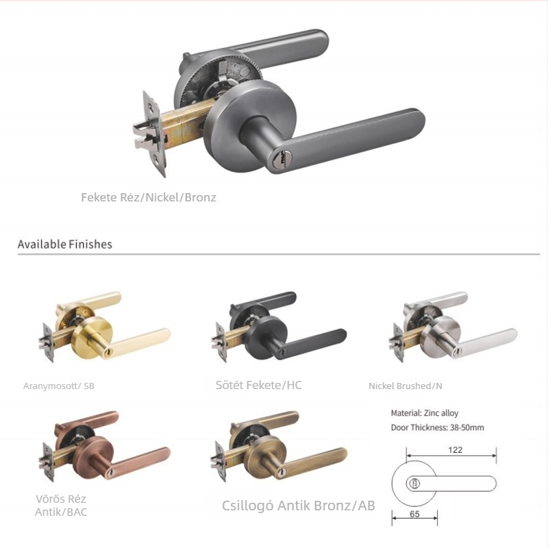 Fogantyúzár, cinkötvözet anyagból, modell G003-405, világos luxus stílus, udvar ajtókhoz.