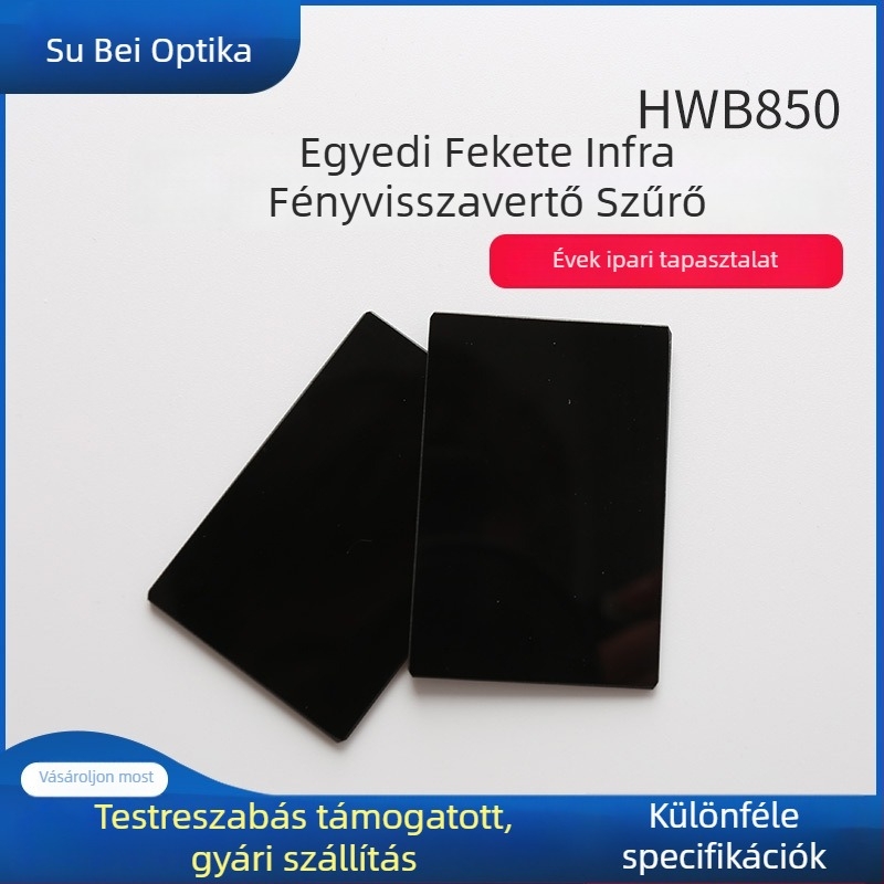 HWB850 IR-cut üvegszűrő műszerekhez, látható abszorpcióval