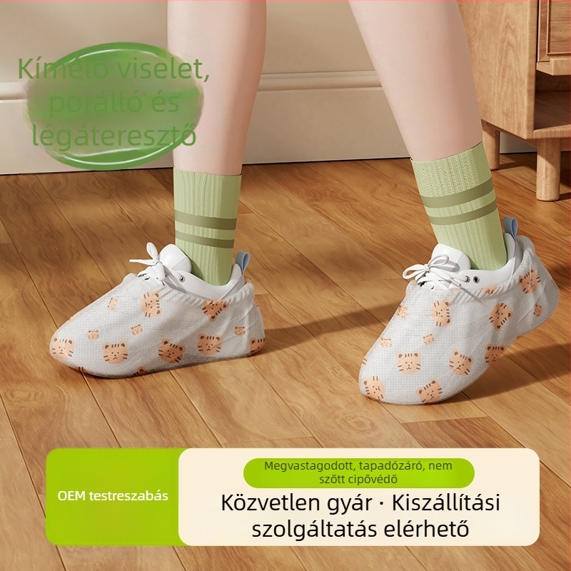 Egyszer használatos cipővédők Cartoon nyomtatással – vízálló, csúszásmentes, légáteresztő, nem szövött anyagból