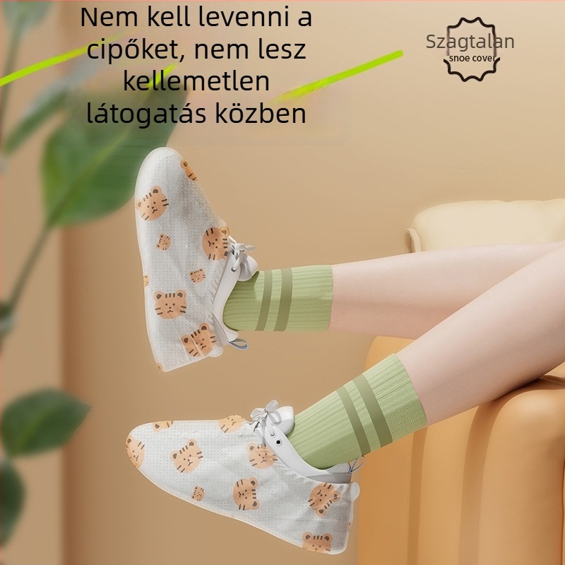 Egyszer használatos cipővédők Cartoon nyomtatással – vízálló, csúszásmentes, légáteresztő, nem szövött anyagból