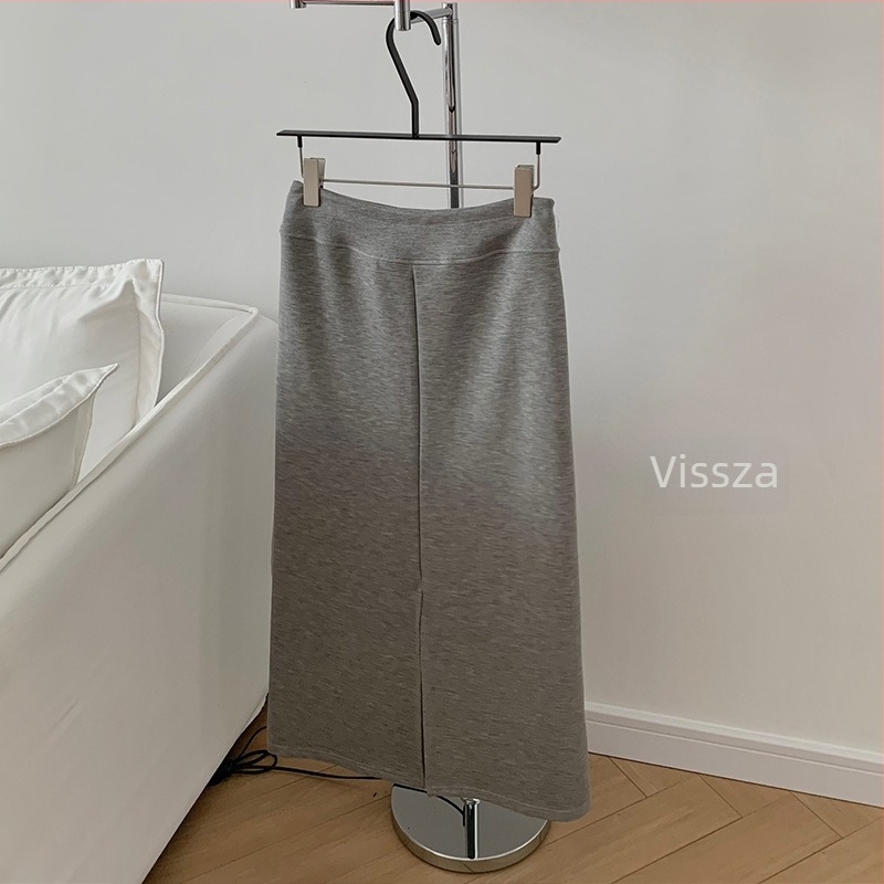 WGWE6597 Midi szoknya húzózsinóros derékkal, A-vonalú szabás, pamut, enyhe elasztikusság, japán-koreai casual minimalist stílus