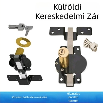 Kulcsos mechanikus ajtózár, vasból készült, modell JH-108, alkalmas faajtókhoz, fiókos és ruhásszekrények ajtóihoz