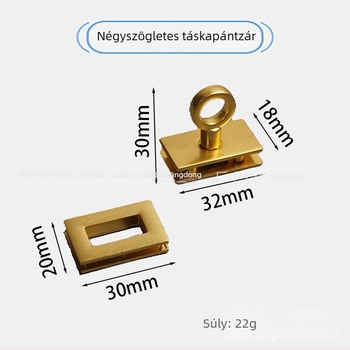 Táska fémzár - cinkötvözet, négyzetes csavarodó zár, testreszabható, Modell SX063, Márka Sheng Zinc Hardware