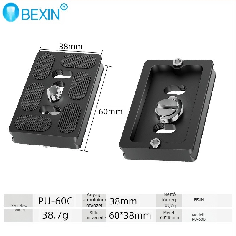 Pu sorozat alumínium gyorskioldó lemez SLR kamerákhoz – állványhoz és gimbalhoz, teherbírás 6–10 kg