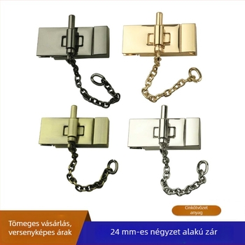 Disznó alakú táskazár, öntött cinkötvözetből, dekoratív négyszögletes forgózár
