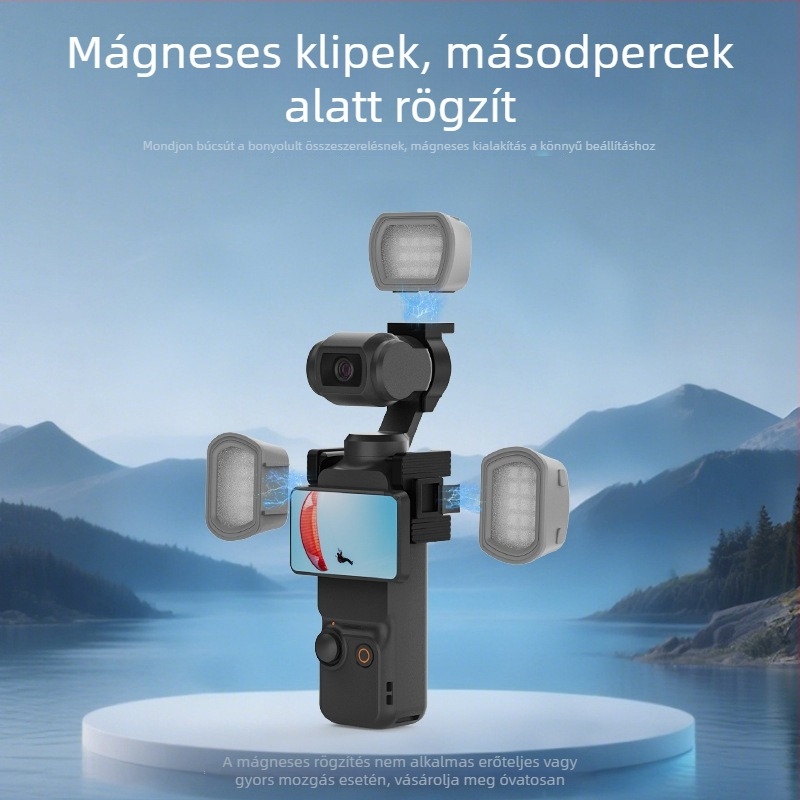 Neewer M21 töltőfény DJI Pocket 3-hoz mágneses tartóval, maxim terhelés 2 kg
