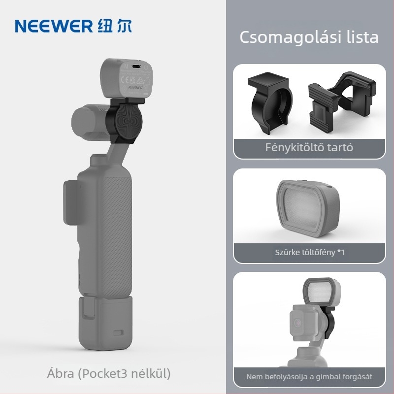 Neewer M21 töltőfény DJI Pocket 3-hoz mágneses tartóval, maxim terhelés 2 kg