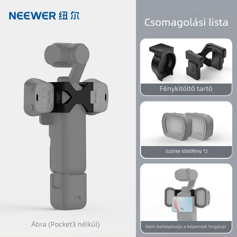 Neewer M21 töltőfény DJI Pocket 3-hoz mágneses tartóval, maxim terhelés 2 kg