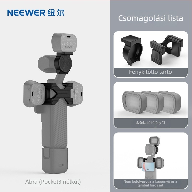 Neewer M21 töltőfény DJI Pocket 3-hoz mágneses tartóval, maxim terhelés 2 kg