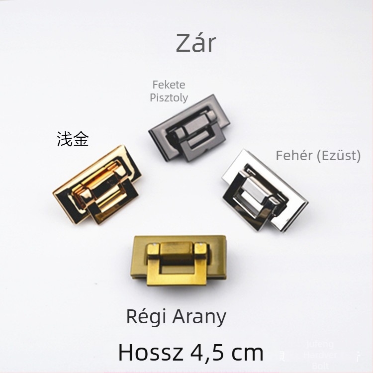 Fém táskazár csavaros mechanizmussal, súlya 0.035 kg