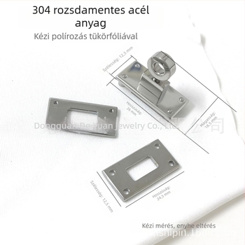 DYSP rozsdamentes acél hardver zár DIY bőrárukhoz – pénztárca és kártyatartó; utazási kiegészítő geometriai mintával, kopásálló