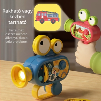 Gyerekeknek szánt vetítőjáték mini projektorral a korai oktatáshoz, műanyag kivitel, 4–6 éveseknek