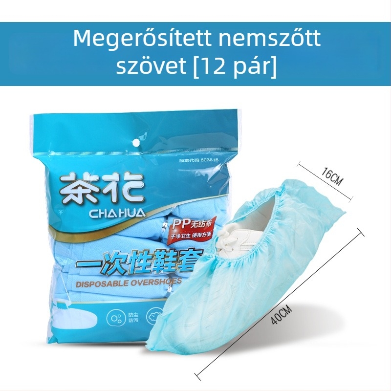 Egyszer használatos beltéri cipővédők, univerzális illeszkedés, PE vastagított műanyag, porvédő, vízálló és csúszásmentes
