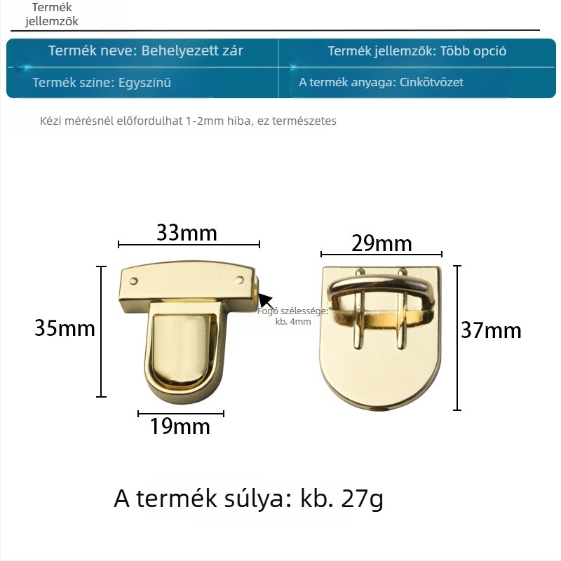 Bőröndzár Y1689 – bőrönd-kiegészítő, zármechanizmus