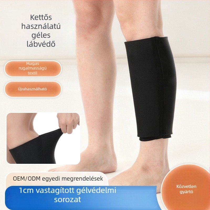 Gél lábszárvédő kettős hűtés- és melegterápiával, újrahasználható puha elasztikus anyagból sporthoz