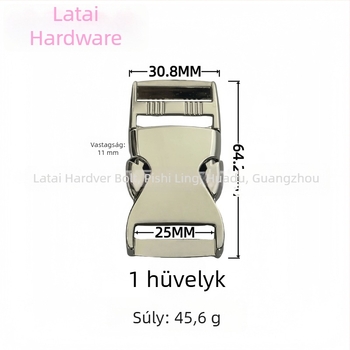 25 mm-es fém csat és állítható csat táskákhoz – hardver a bőröndhöz cink-ötvözetből