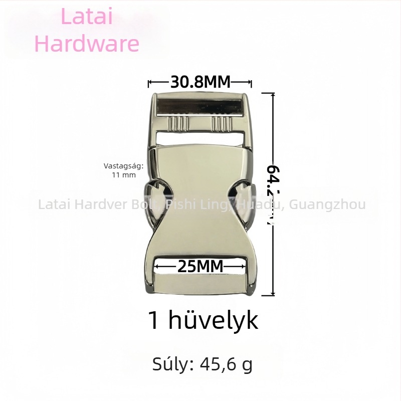 25 mm-es fém csat és állítható csat táskákhoz – hardver a bőröndhöz cink-ötvözetből