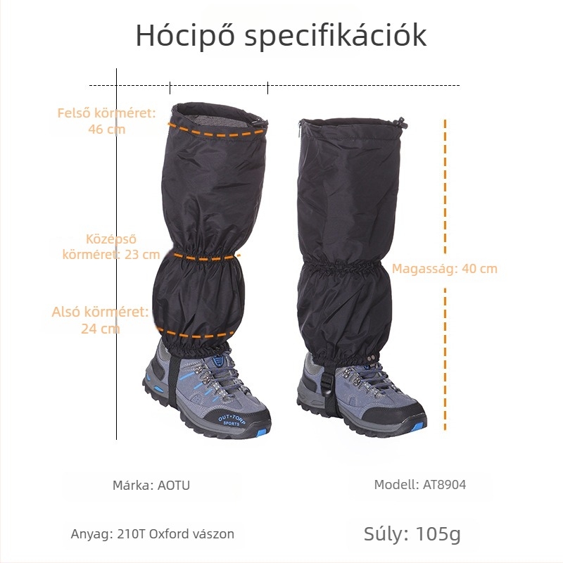 Kültéri túragaiterek, vízállók a hó és a homok elleni védelemhez, lábszárvédő, modell AT8904-1