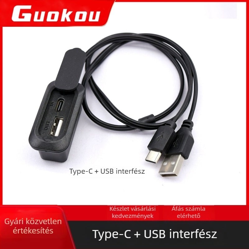GUOKOU GU20 USB töltőkábel-adapter — Apple interfész, USB-C interfész, modell GU20, műanyag