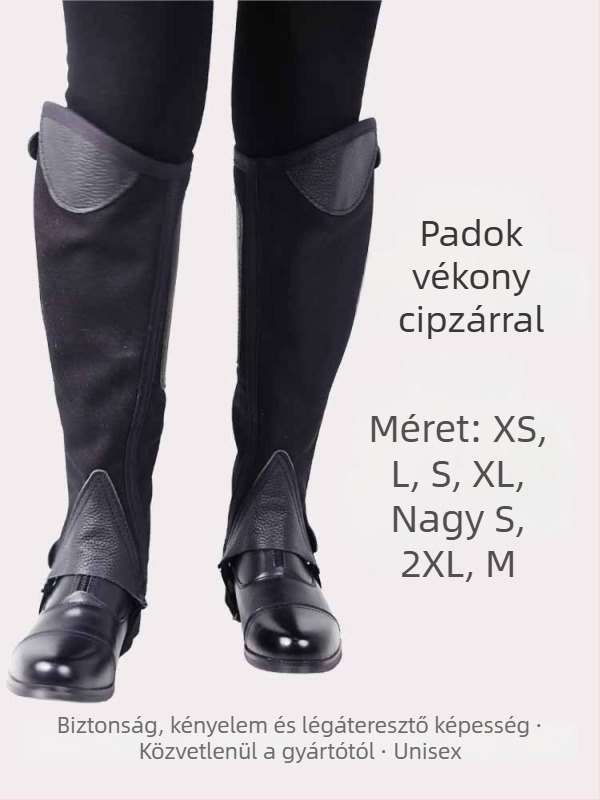 Vászon lovas leggings cipzárral, lábszárvédő, kopásálló védőfelszerelés lovagláshoz