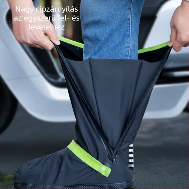 Felnőtt, magas szárú vízálló cipővédő, újrahasználható, csúszásmentes, vastagodott és kopásálló, férfiak és nők számára