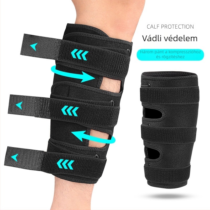 Állítható vádli-kompressziós mandzsettával, hat csattal a vádli támogatására és védelmére