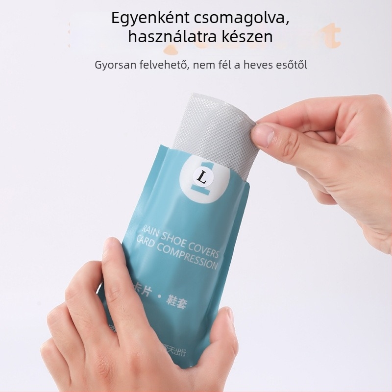 Kártya-stílusú egyszer használatos esőcsizmavédő PVC-ből, vízálló, kopásálló, csúszásmentes, megerősített, hordozható utazásokhoz és szabadtéri tevékenységekhez (macaron színek)