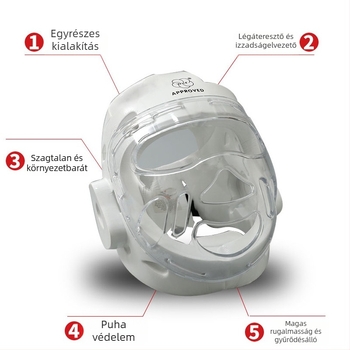 Karaté sisak arcvédővel versenyre és edzésre — poliészter rostos test