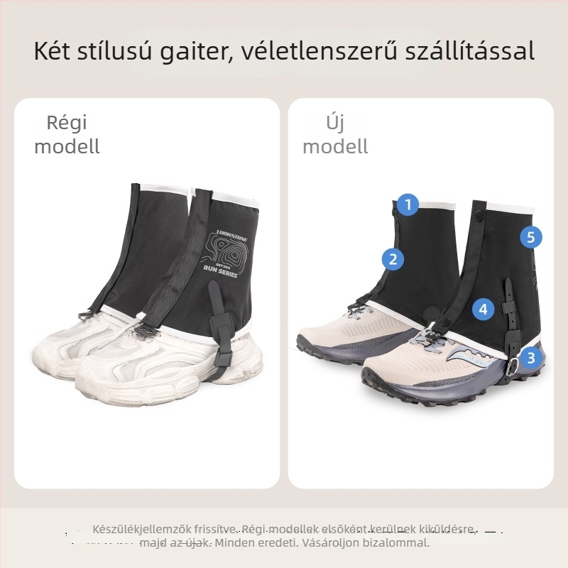 Rugalmas anyagú, alacsony kivágású terep gaiterek, légáteresztő vádlivédő kialakítással, túrázáshoz, futáshoz és kerékpározáshoz