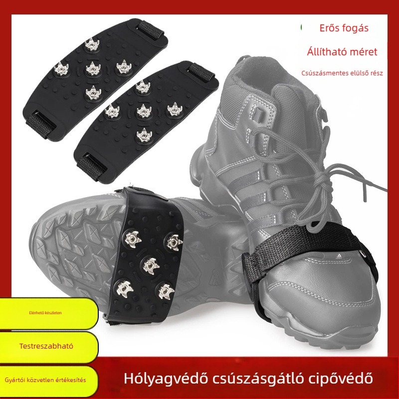 Csúszásmentes cipővédő 5‑fogas cramponokkal, gumiból, 1 pár, Easy buckle
