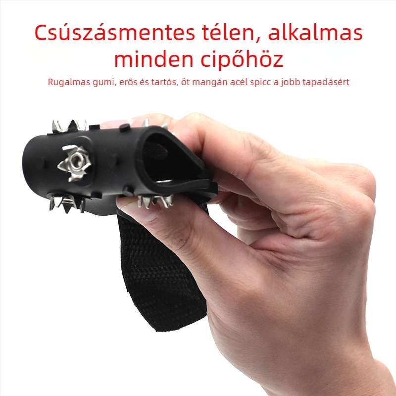 Csúszásmentes cipővédő 5‑fogas cramponokkal, gumiból, 1 pár, Easy buckle