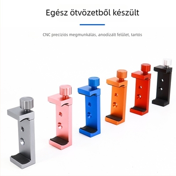 Általános asztali tripod gyorskioldó lemez telefon tartóval – vízszintes és függőleges fotózáshoz; alumínium ötvözet; max teher 2–5 kg; tömeg 0,14 kg