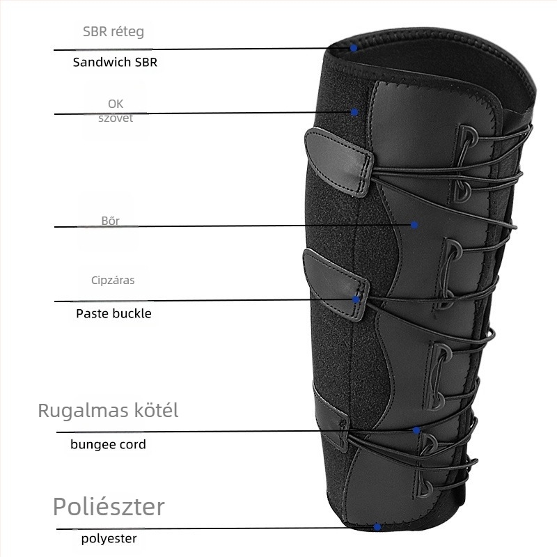 Vádli támasztó lábszár mandzsetta öngerreguláló elasztikus húzózsinórral és Velcro pántokkal, becsomagolt kompresszió