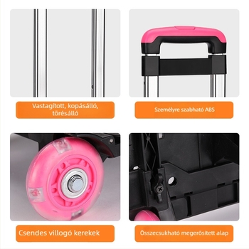 Iskolai hátizsák teleszkópos húzórúd – alumínium ötvözet, kopásálló, városi egyszerű stílus, tavasz 2025