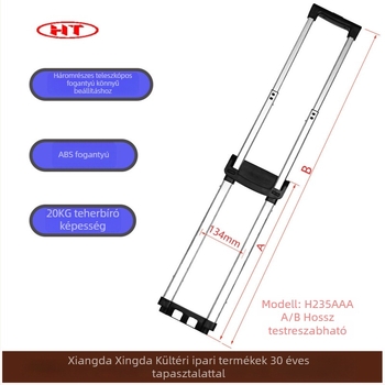 3-szekciós teleszkópos poggyászkezelő - alumíniumötvözet, ultra könnyű, testreszabható kiegészítők