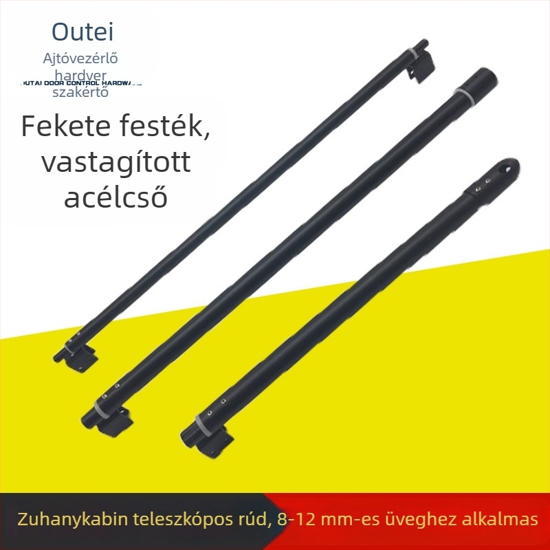 Fekete rögzítő rúd zuhanykabin üvegajtójához, 304-es rozsdamentes acél, OT-BLLG-003