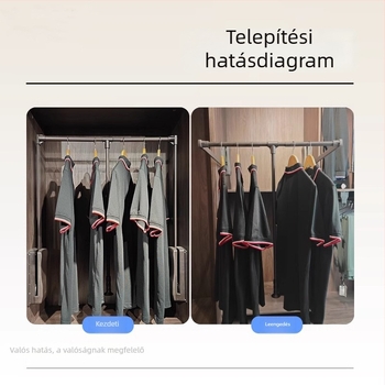 Kihúzható ruhaszárító rúd ruhásszekrényhez, állítható vállfa, függőleges ruhatár-rúd