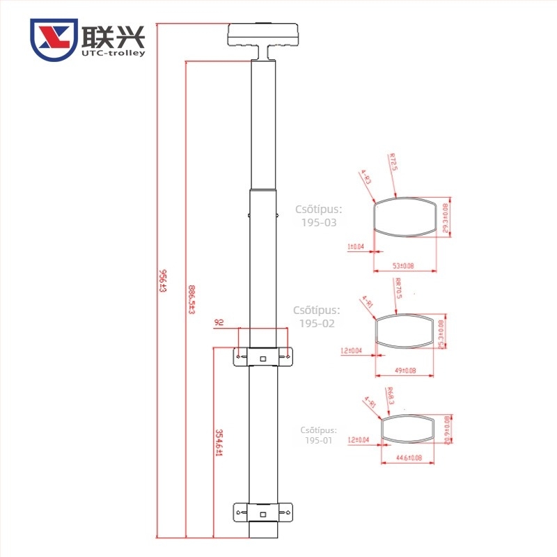 A alumínium ötvözetű teleszkópos húzórúd külső energiaellátó eszközökhöz és hordozható kerekesszékre; kopásálló, csökkenti a terhet, tárolható; testreszabható logó