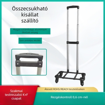 Enju alumínium poggyász-kiegészítők – modell 8A04CJ-C3, összecsukható gurulós kocsi univerzális kerekekkel, teleszkópos rúd