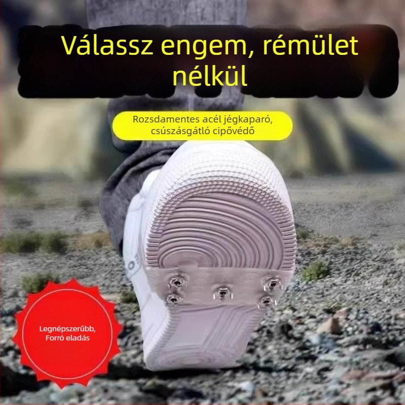 Kramponok hóhoz, csúszásmentes, könnyű, téli túrákhoz és trekkinghez, felnőtteknek és gyerekeknek
